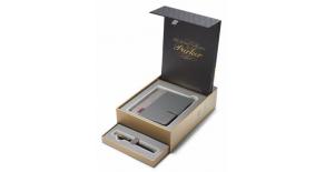 Набор подарочный Parker, перьевая ручка Parker Sonnet F530, Lacquer Black GT (S0833860) + оригинальный органайзер Parker РАСПРОДАЖА