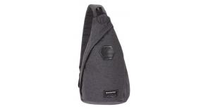 Рюкзак WENGER с одним плечевым ремнем, cерый, ткань Grey Heather/ полиэстер 600D PU , 25х15х45 см, 7 л