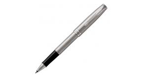 Ручка-роллер Parker 1931511 Essential Sonnet Stainless Steel CT. Цвет письма-черный, линия письма – тонкая,  в подарочной упаковке