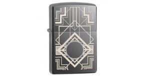 Зажигалка ZIPPO Classic с покрытием Black Ice ®, латунь/сталь, чёрная, глянцевая, 36x12x56 мм