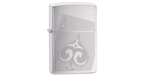 Зажигалка ZIPPO с покрытием Brushed Chrome, латунь/сталь, серебристая, матовая, 36x12x56 мм