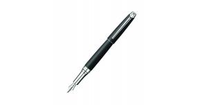 Ручка перьевая Carandache Leman Black lacquered matte SP (4799.486) (F) латунь лак посеребрение с ро